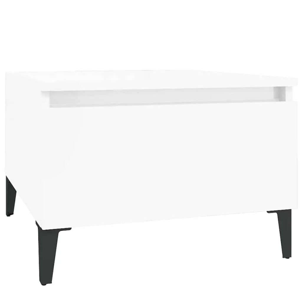 Side Tables Set of 2 Drawer Storage 50x46x35cm High Gloss White