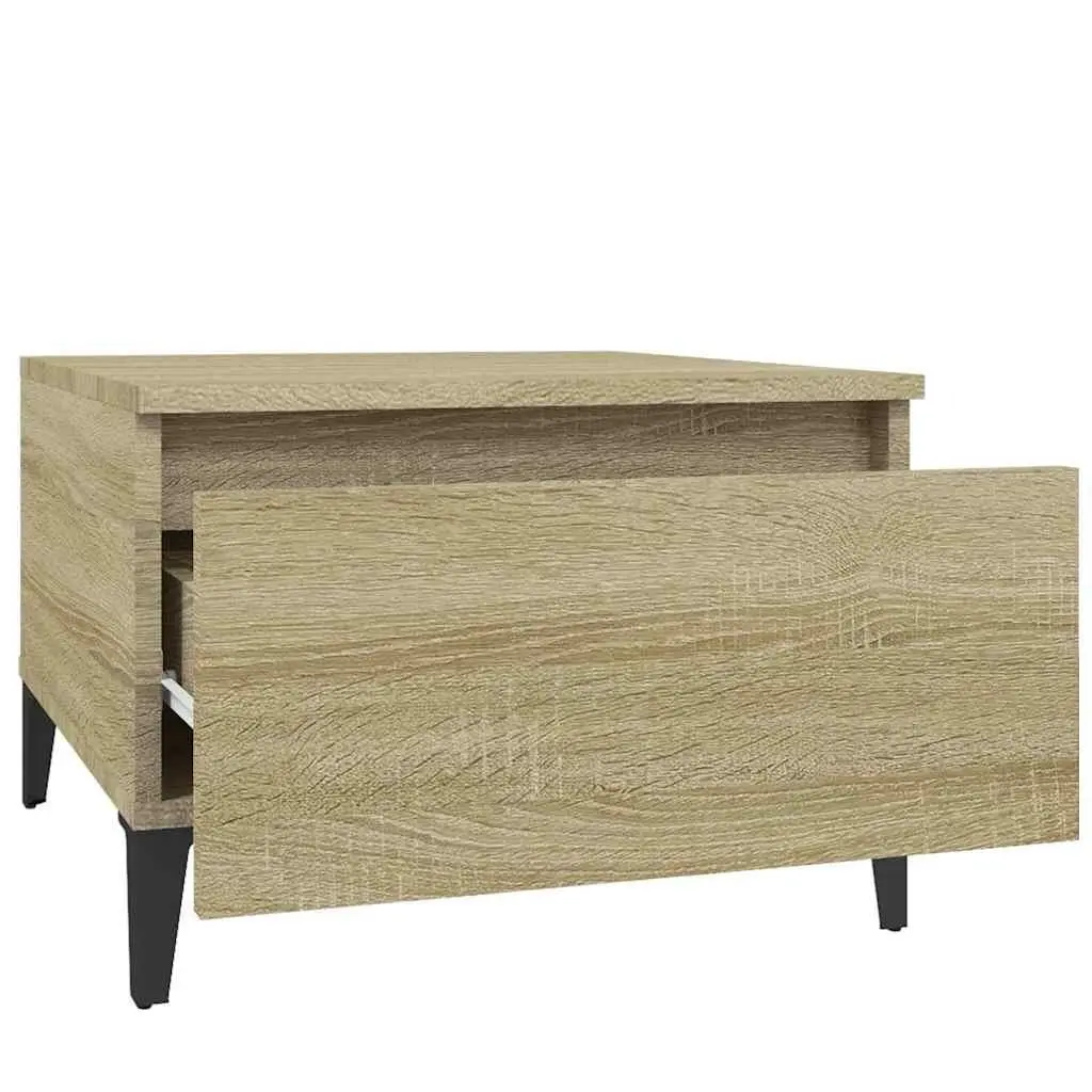 Brown Accent Table with Storage Drawer