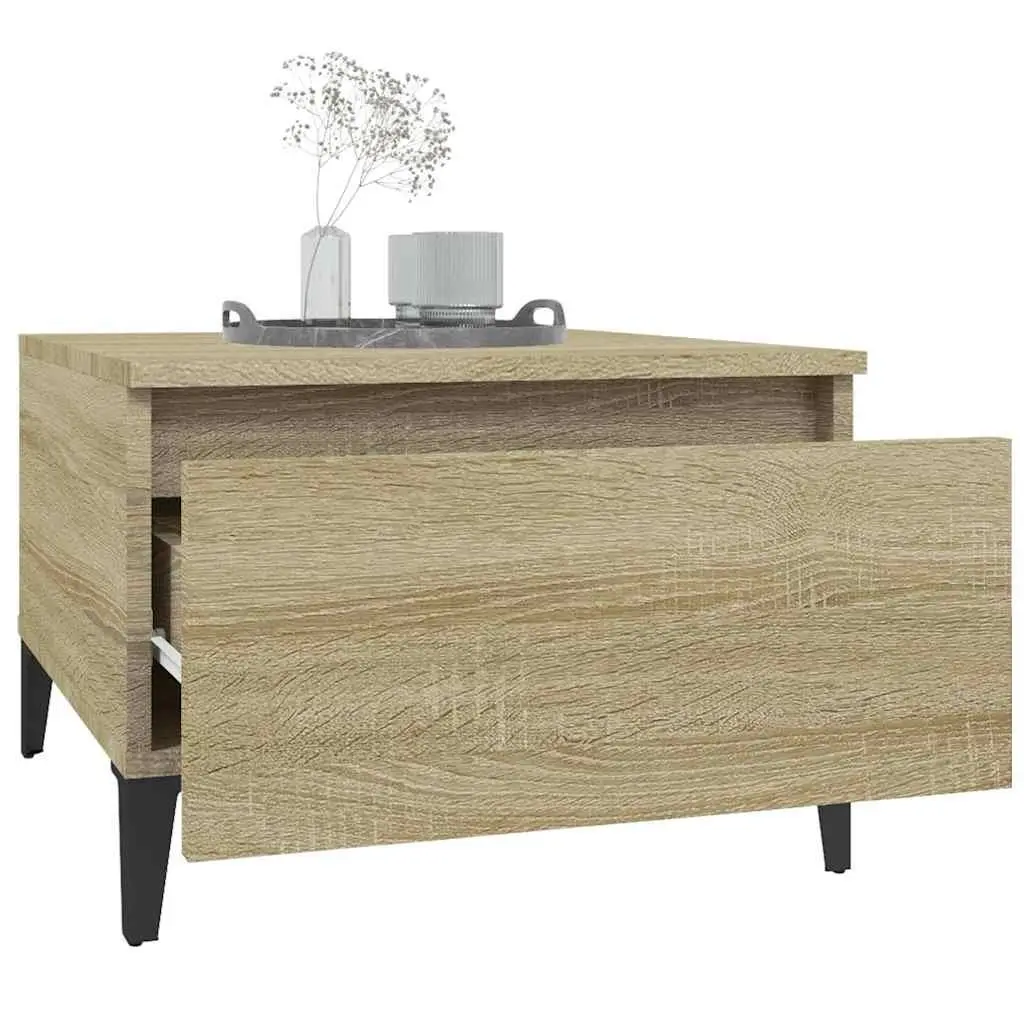 Brown Accent Table with Storage Drawer