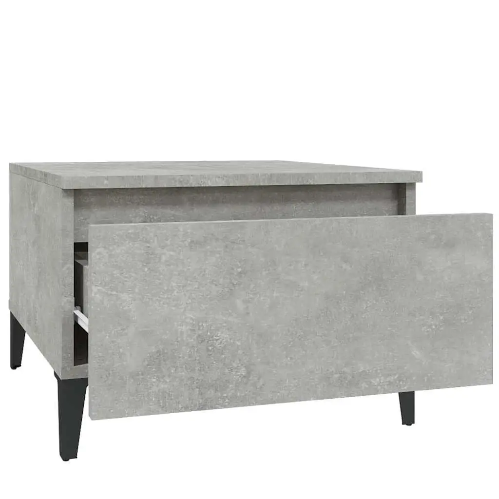 End Tables Set of 2 Grey Engineered Wood Accent Side Tables Drawer Storage