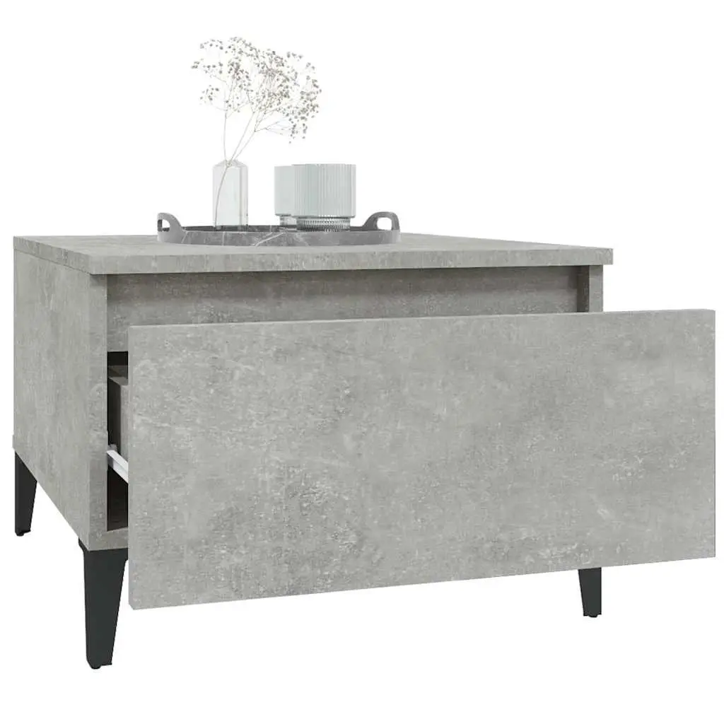 End Tables Set of 2 Grey Engineered Wood Accent Side Tables Drawer Storage