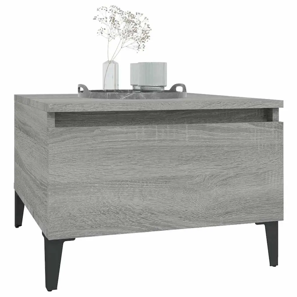 Accent Tables Set of 2 Grey Engineered Wood Side Tables with Drawer Storage