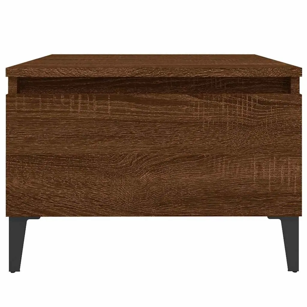 End Tables Industrial Side Table 50 x 46 x 35 cm Brown Oak 2 pcs Engineered Wood Drawer Storage
