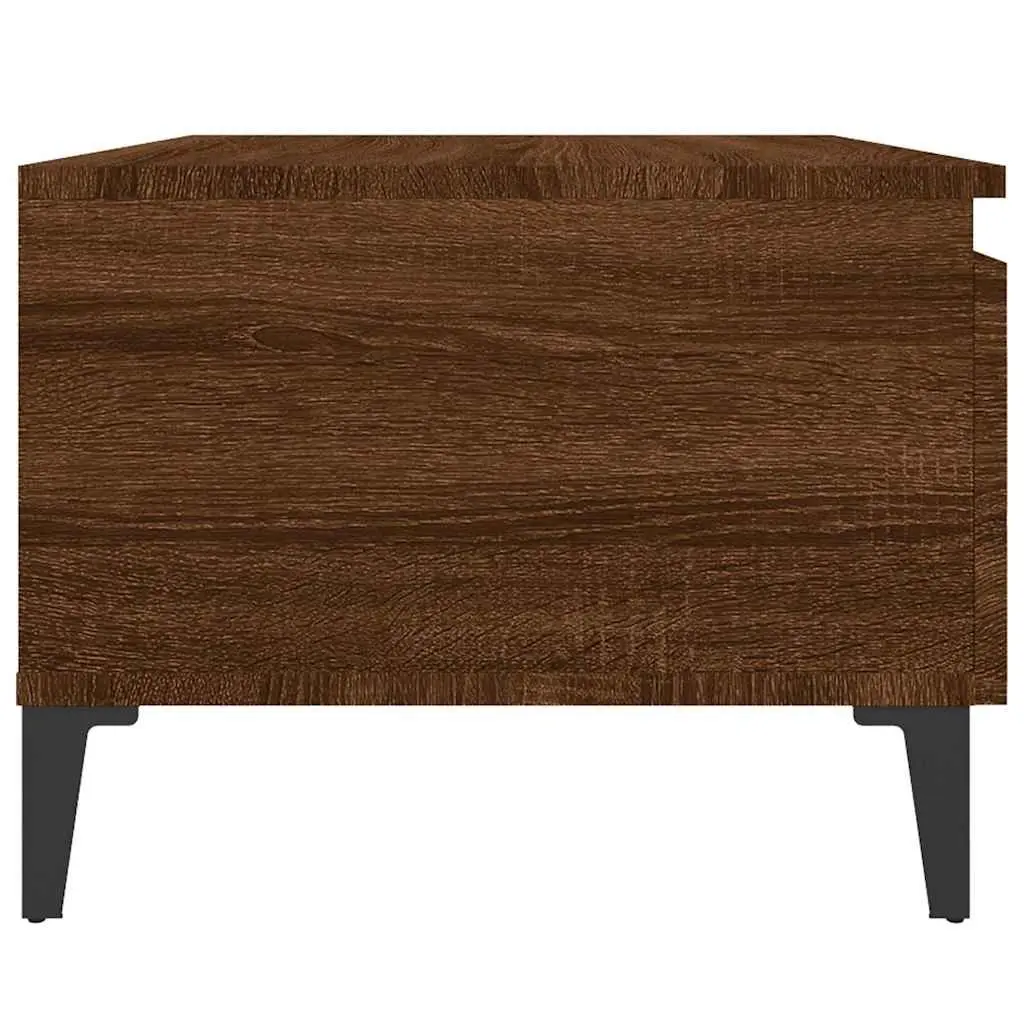 End Tables Industrial Side Table 50 x 46 x 35 cm Brown Oak 2 pcs Engineered Wood Drawer Storage