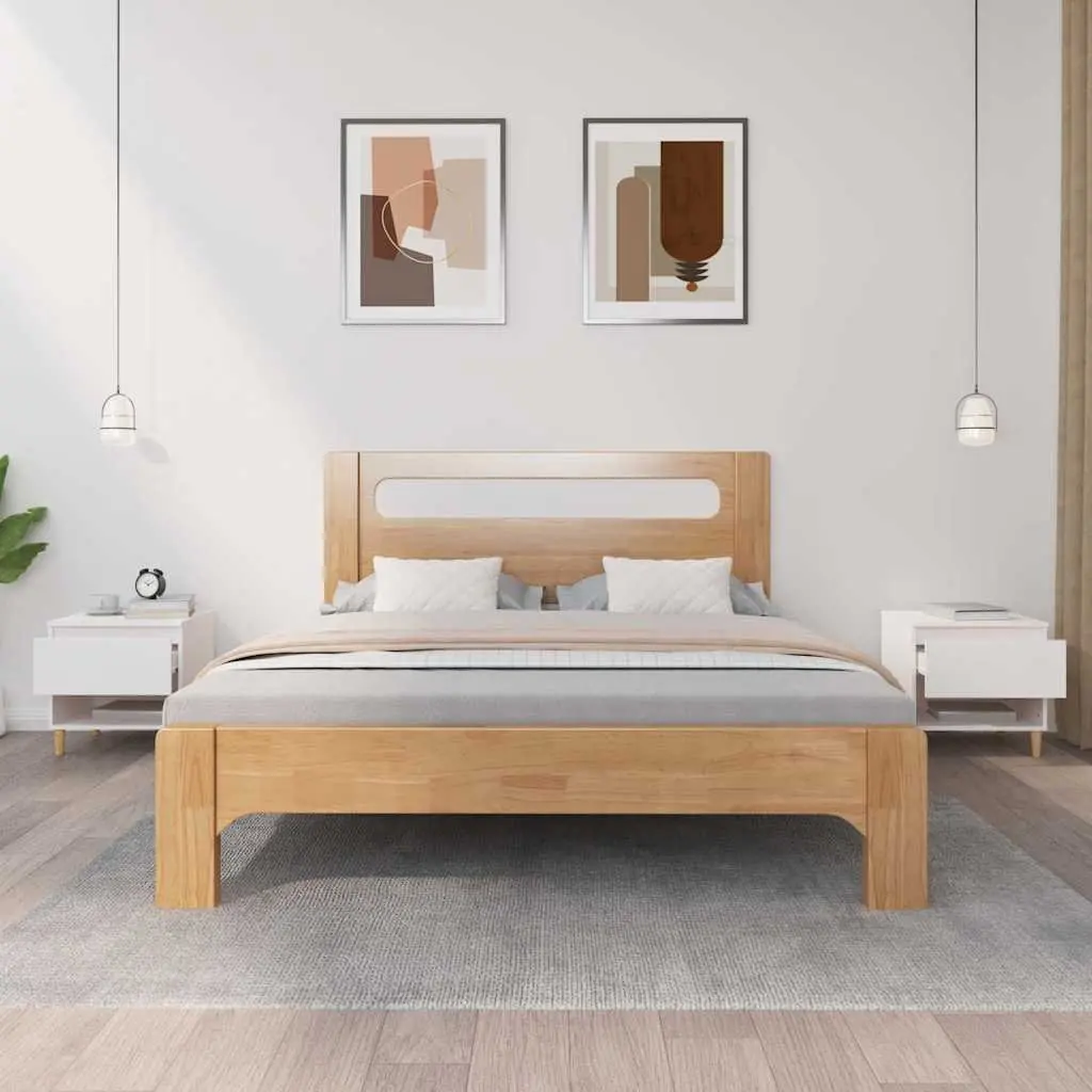 Bedside Tables Storage 50x46x50 cm White Set of 2 Engineered Wood