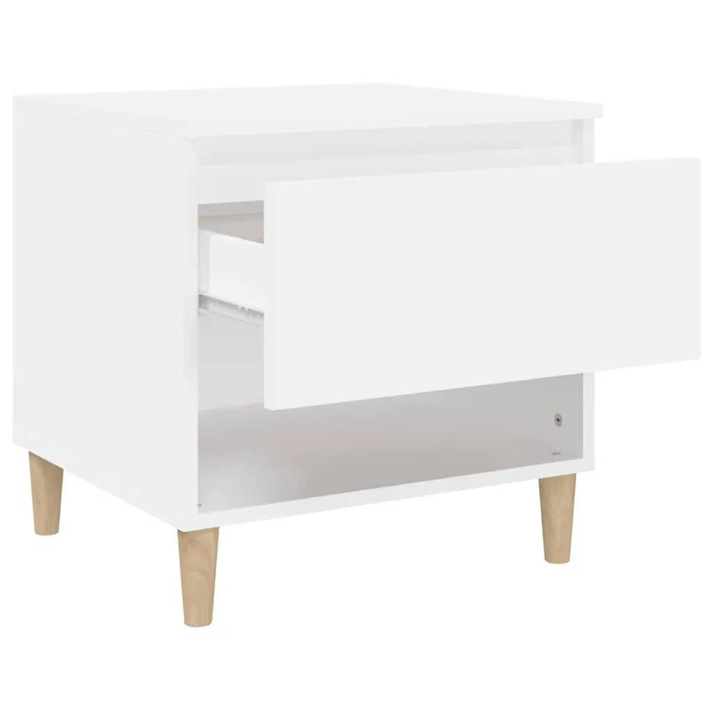 Bedside Tables Storage 50x46x50 cm White Set of 2 Engineered Wood