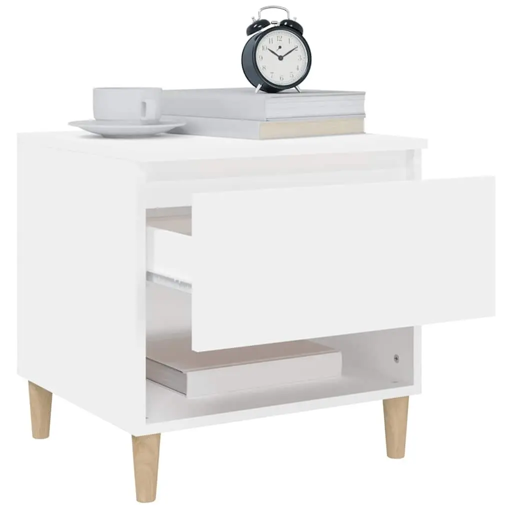 Bedside Tables Storage 50x46x50 cm White Set of 2 Engineered Wood