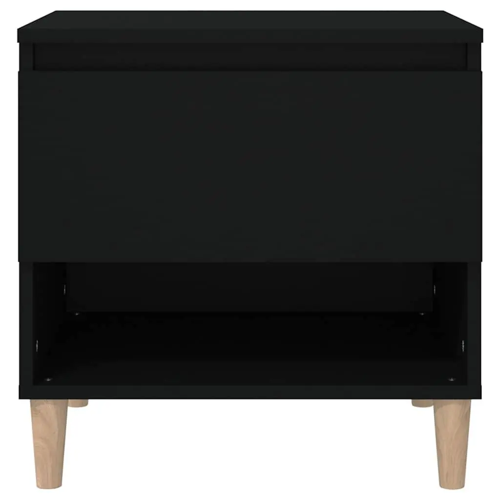 Bedside Tables Storage 50x46x50 cm Black Engineered Wood 2 pcs