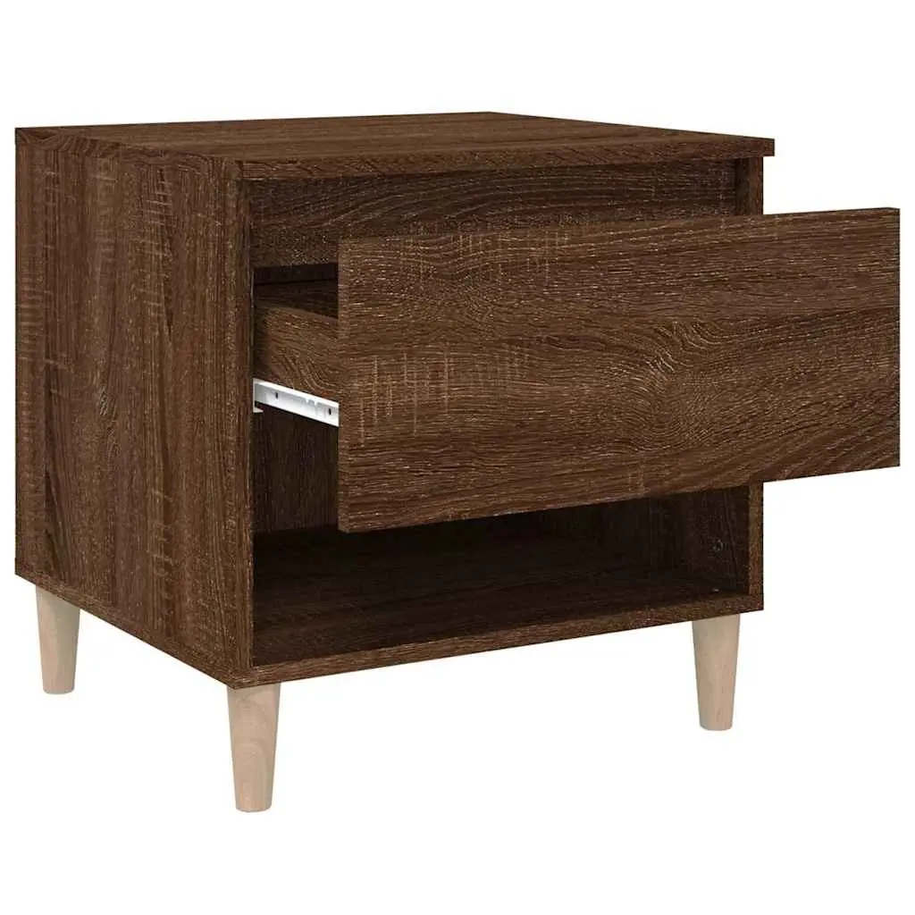 Bedside Tables 2 pcs Brown Oak 50x46x50 cm Engineered Wood Side Storage