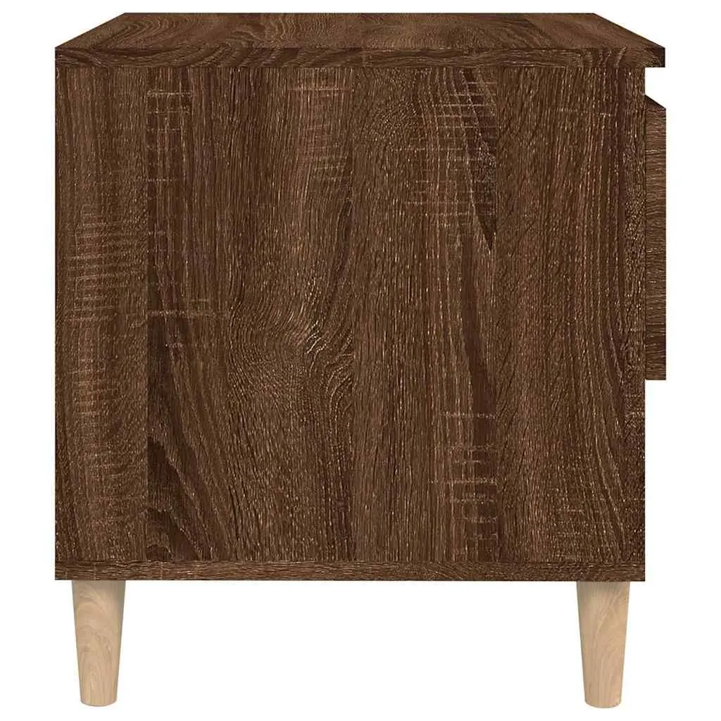 Bedside Tables 2 pcs Brown Oak 50x46x50 cm Engineered Wood Side Storage