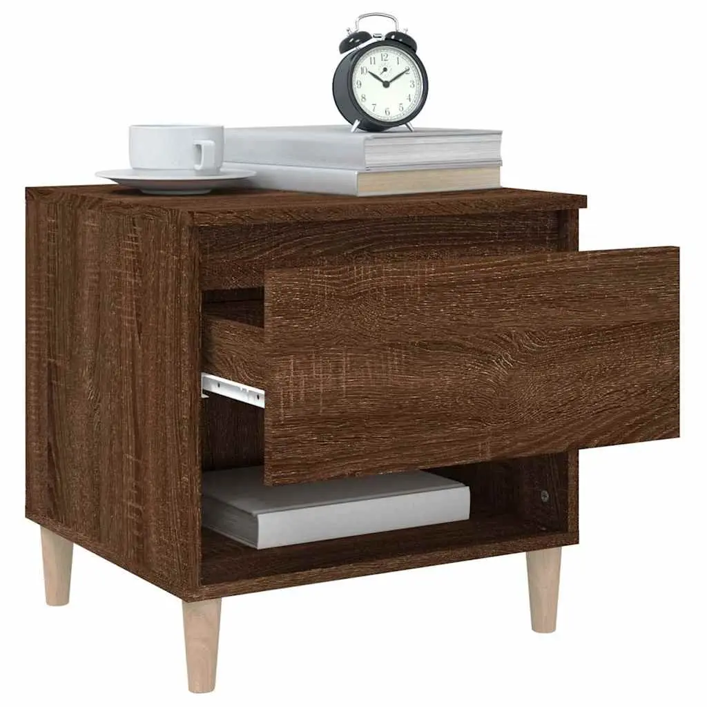 Bedside Tables 2 pcs Brown Oak 50x46x50 cm Engineered Wood Side Storage