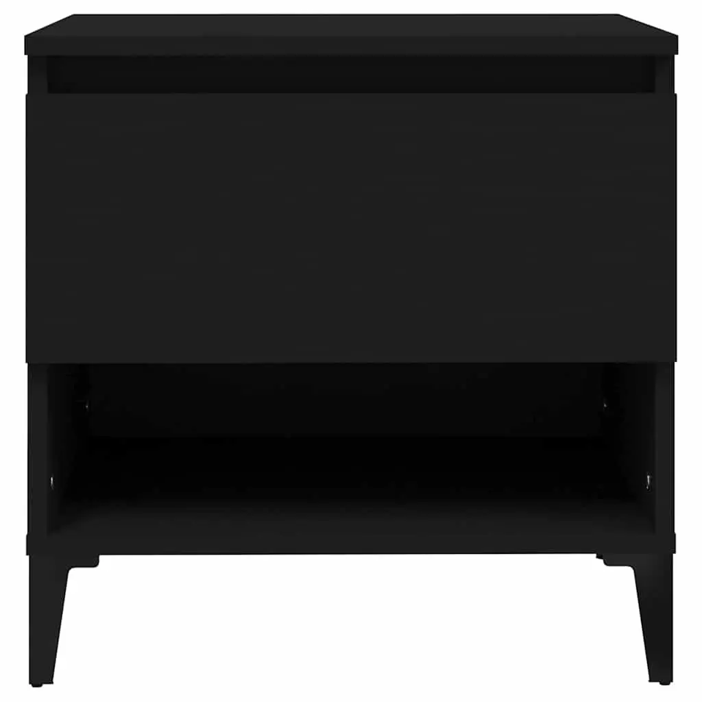 End Tables Side Tables with Storage Drawer 50W x 46D x 50H cm Black 2 Piece
