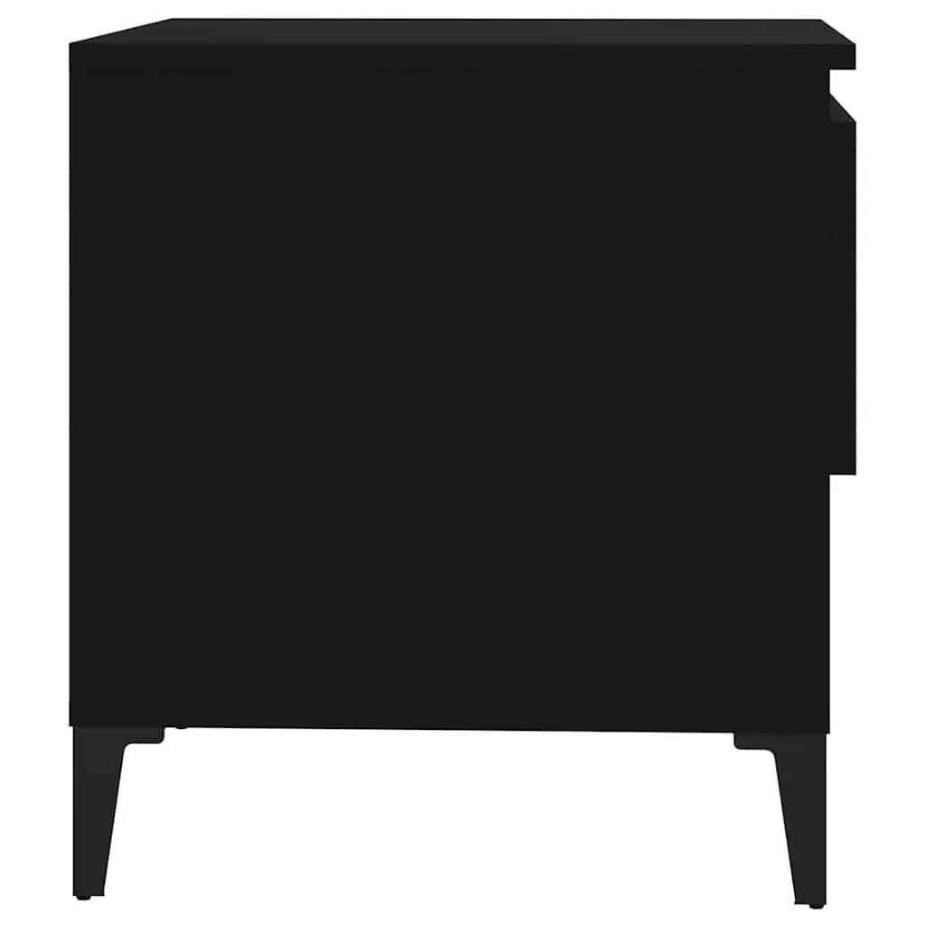 End Tables Side Tables with Storage Drawer 50W x 46D x 50H cm Black 2 Piece