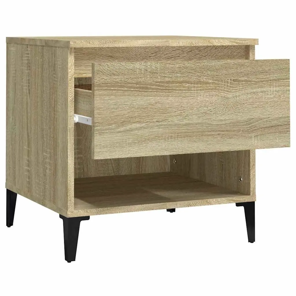 End Table Side Table with Storage Drawer Compartment 50 x 46 x 50 cm Brown Engineered Wood