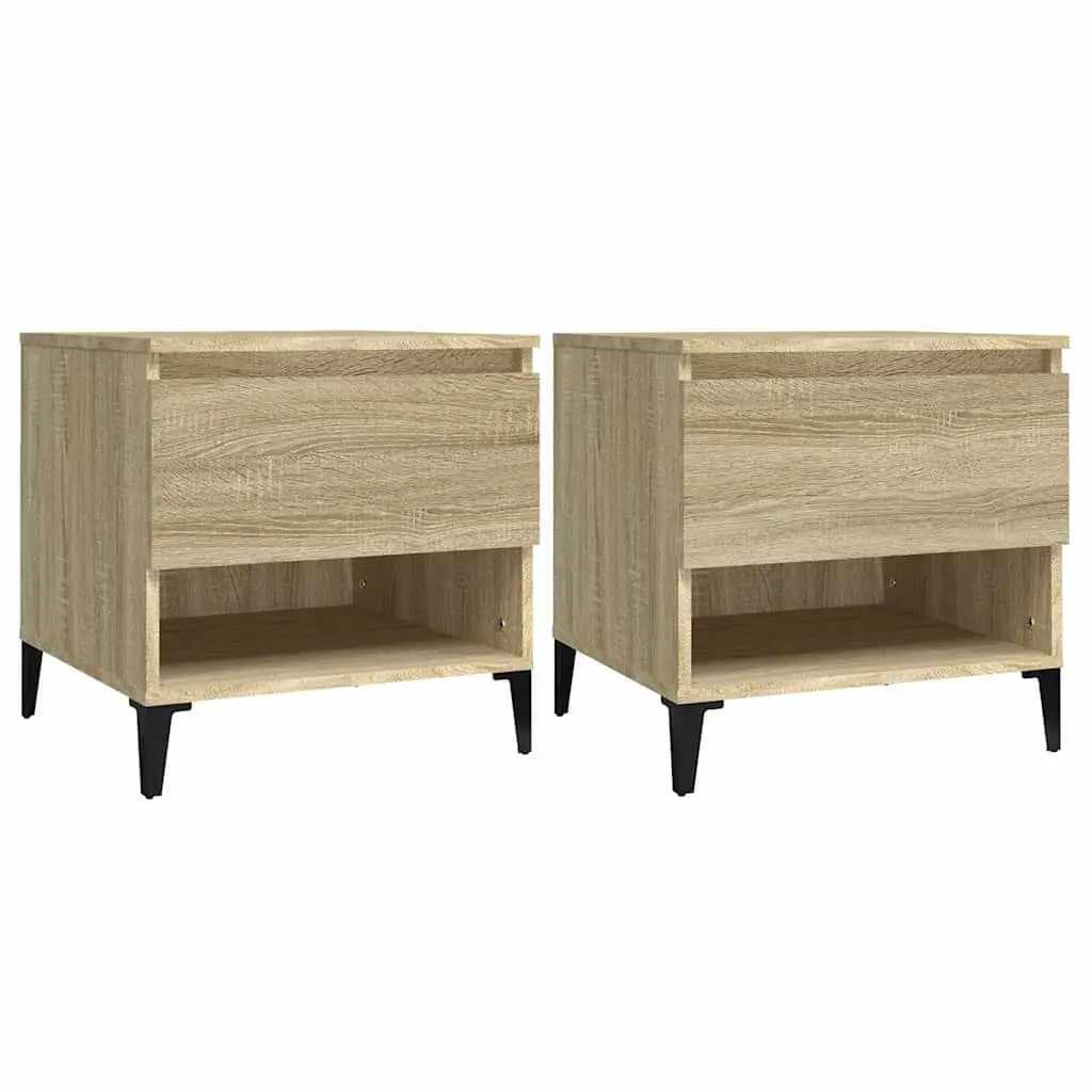 Brown Engineered Wood Side Tables with Storage