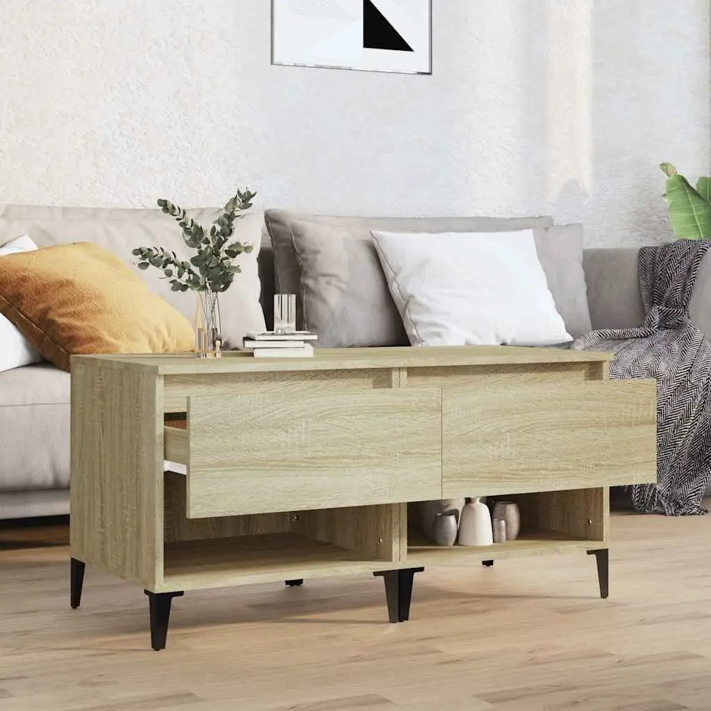 Brown Engineered Wood Side Tables with Storage