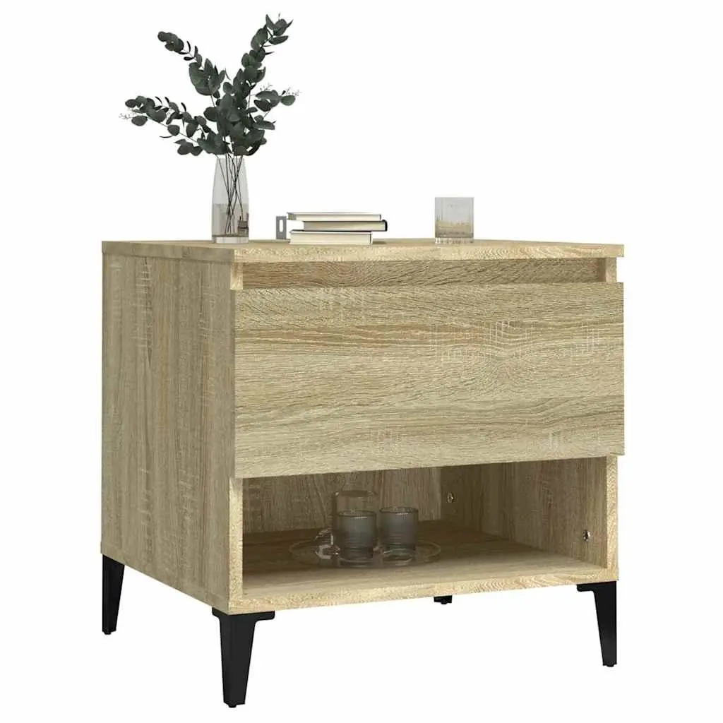 Brown Engineered Wood Side Tables with Storage