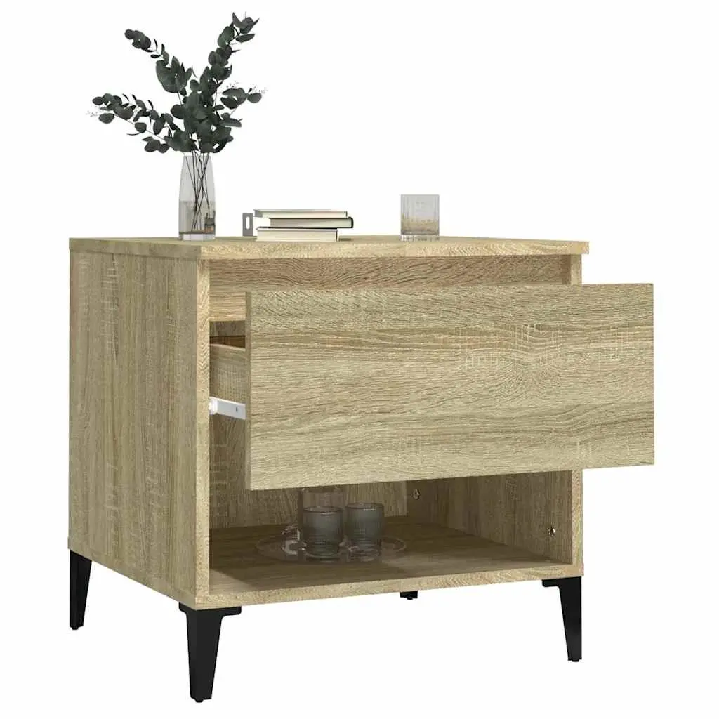 Brown Engineered Wood Side Tables with Storage