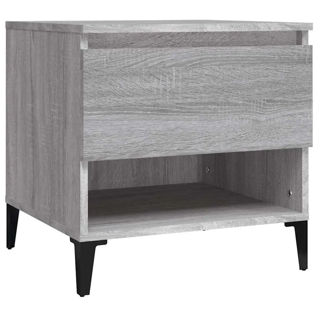 Grey End Table with Drawer Storage