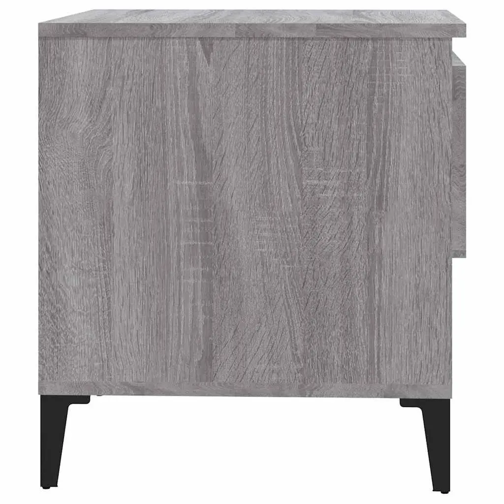 End Tables Grey 2 pcs Drawer Storage Compartment Industrial Style
