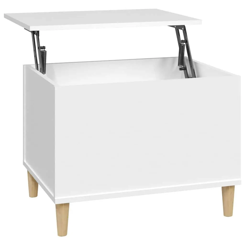 Lift-Top Coffee Table White 60x44.5x45 cm Engineered Wood Storage Compartment