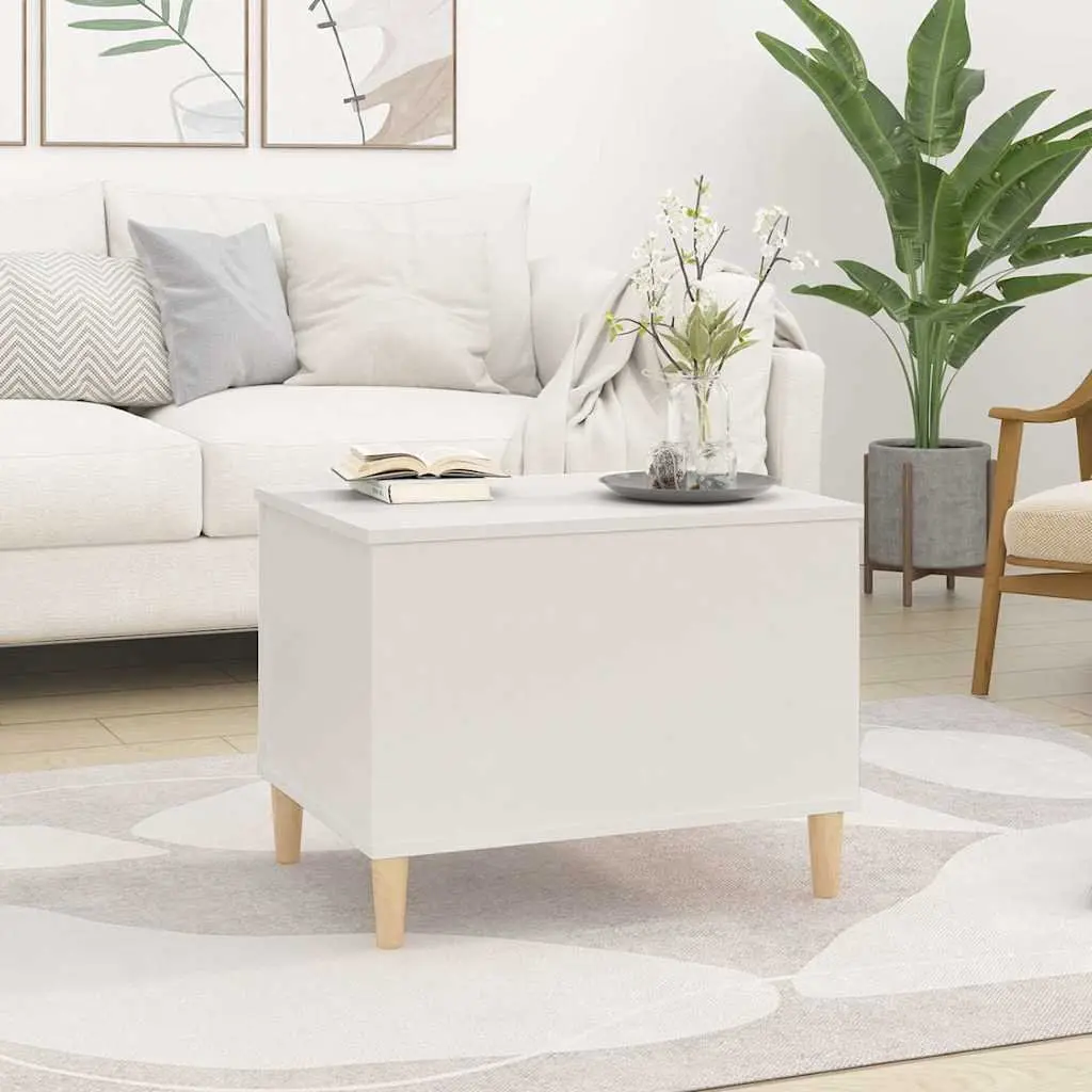 Lift-Top Coffee Table White 60x44.5x45 cm Engineered Wood Storage Compartment