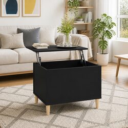 Reliable Lift-Top Coffee Table in Black with Practical Design