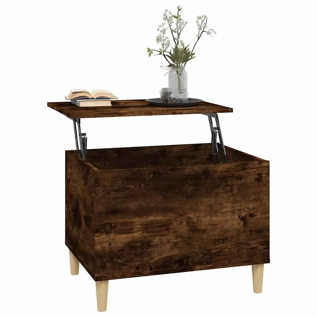 Lift Top Coffee Table Brown Engineered Wood Storage Compartment Living Room 60 x 44.5 x 45 cm
