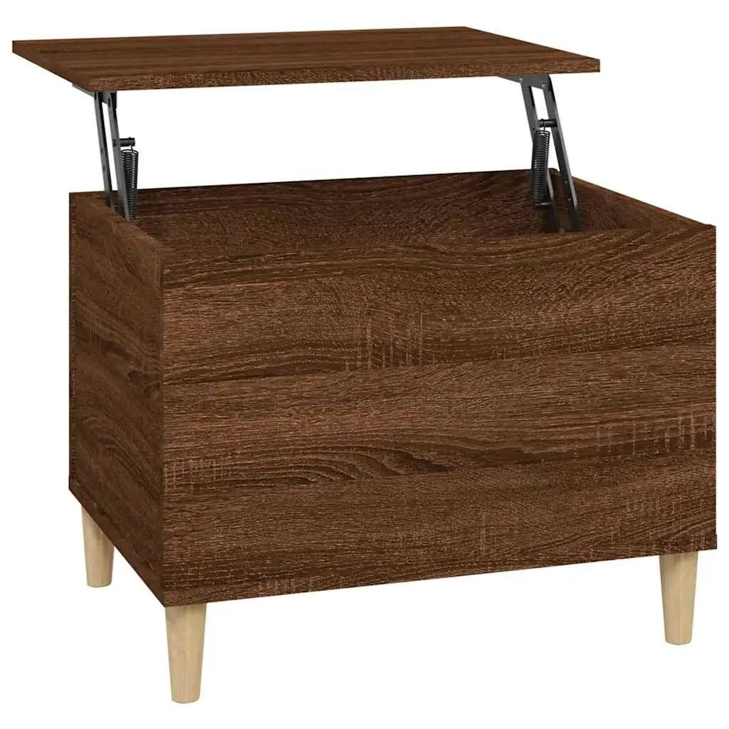 Coffee Table Brown Oak 60x44.5x45cm Lift Top Storage Engineered Wood Furniture