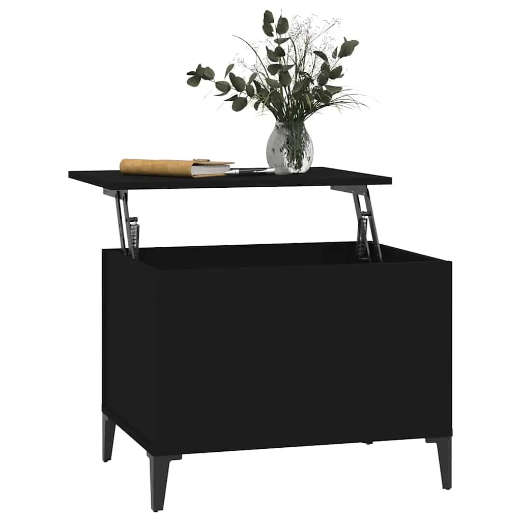Lift-Top Coffee Table Black Modern Living Room Storage 60W x 44.5D x 45H cm Engineered Wood
