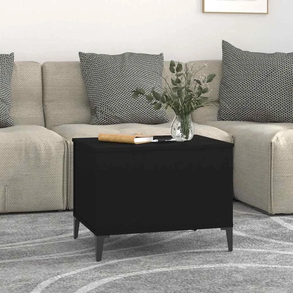 Lift-Top Coffee Table Black Modern Living Room Storage 60W x 44.5D x 45H cm Engineered Wood
