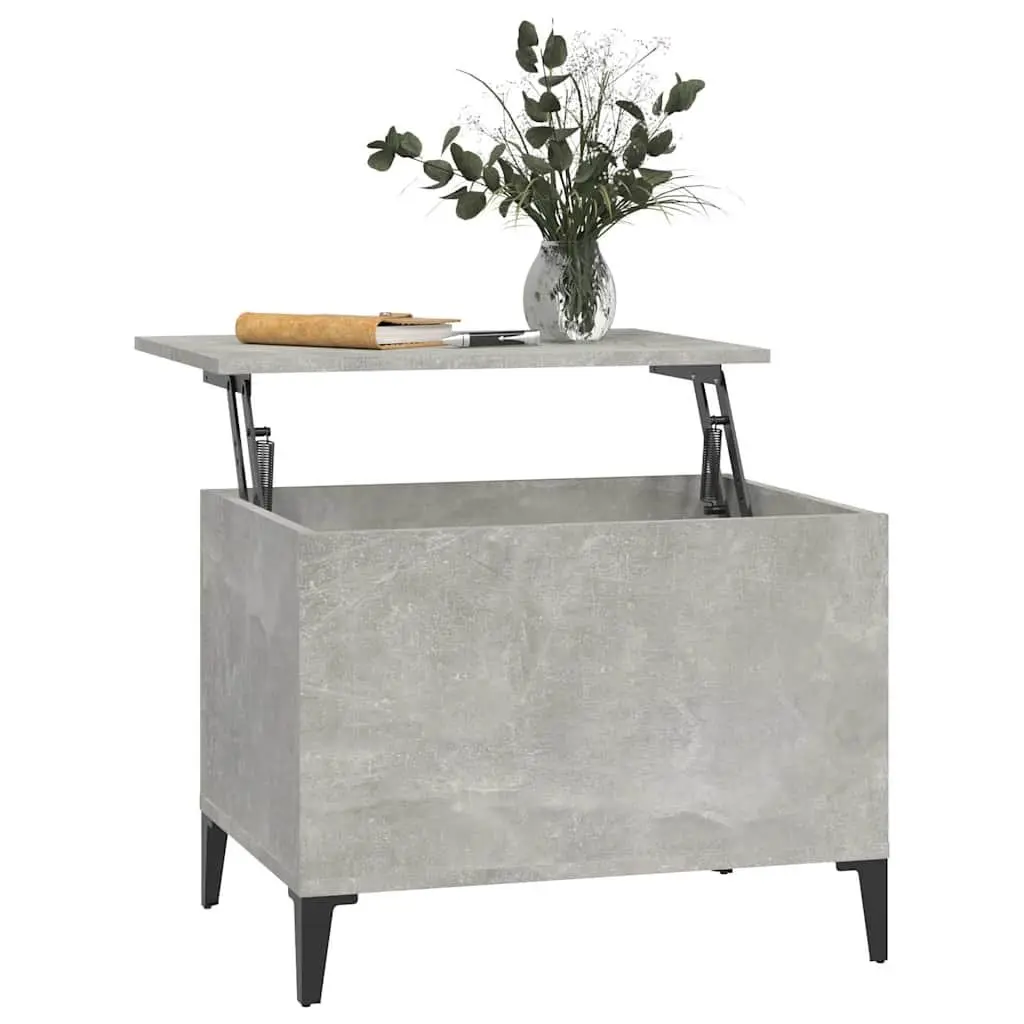Lift Top Coffee Table Grey Engineered Wood Storage Compartment 60 x 44.5 x 45 cm