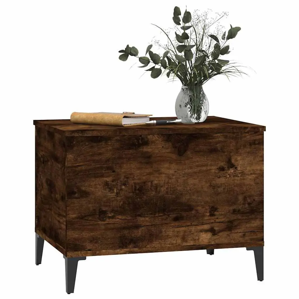 Lift-Top Coffee Table Smoked Oak Brown Engineered Wood Storage 60 x 44.5 x 45 cm