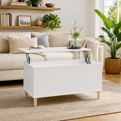 Reliable White Coffee Table with Lift-Top and Storage