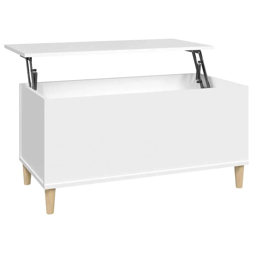 Lift-Top Coffee Table White Storage Compartment Living Room Furniture 90L x 44.5W x 45H cm