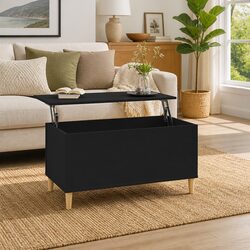 Warm and Functional Lift Top Coffee Table in Black