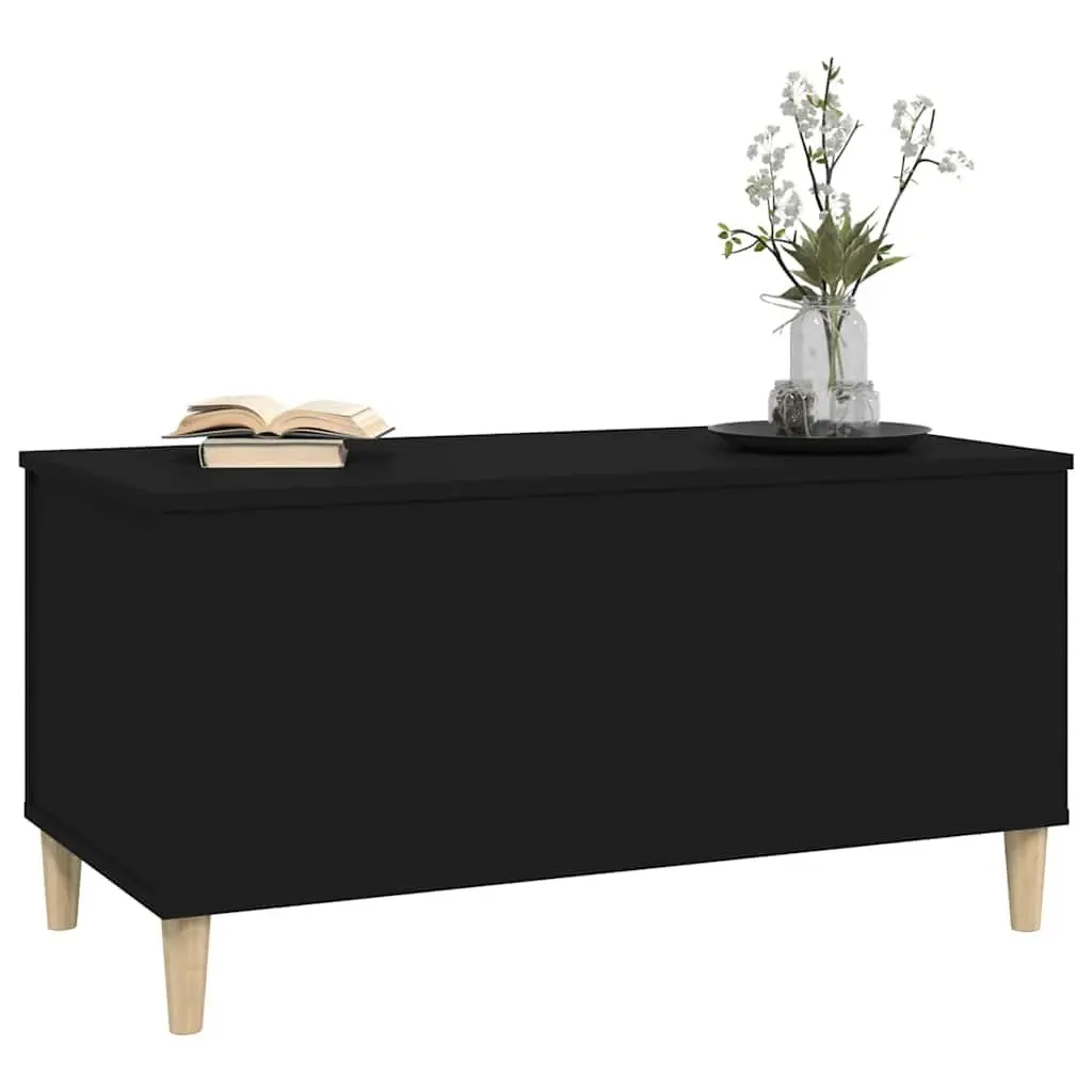 Lift Top Coffee Table Black Engineered Wood Storage Compartment 90L x 44.5W x 45H cm