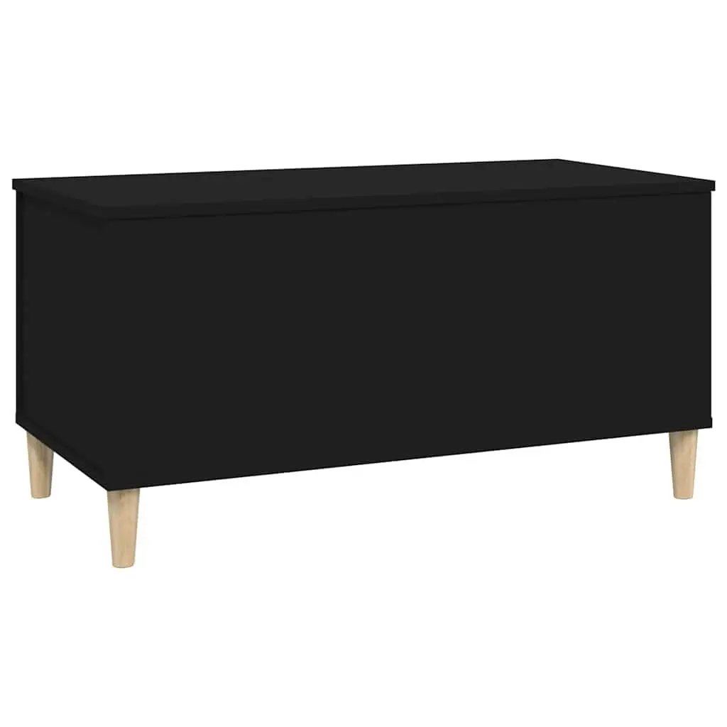 Lift Top Coffee Table Black Engineered Wood Storage Compartment 90L x 44.5W x 45H cm