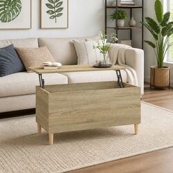 Practical Brown Lift-Top Coffee Table with Storage