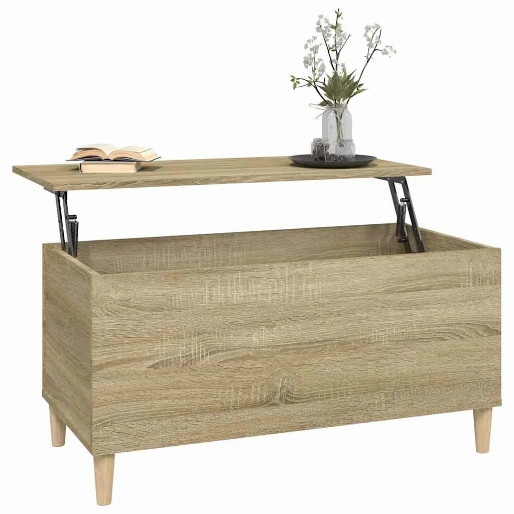 Brown Lift-Top Coffee Table with Storage
