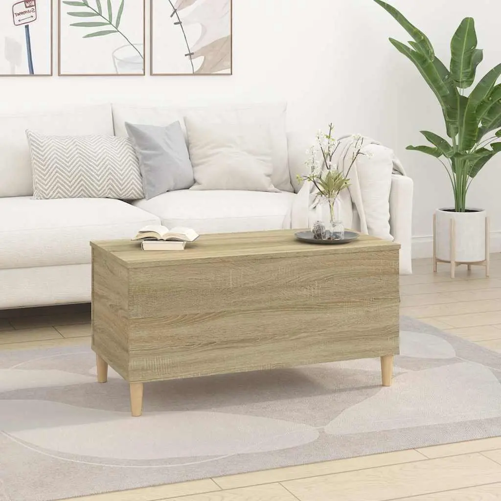 Brown Lift-Top Coffee Table with Storage