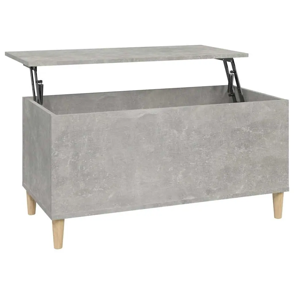Lift Top Coffee Table Grey Engineered Wood Storage Compartment 90 x 44.5 x 45 cm