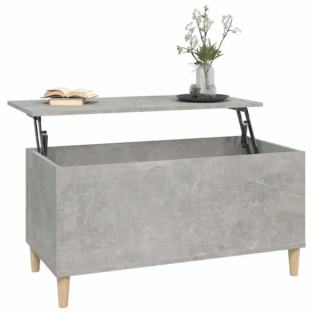 Lift Top Coffee Table Grey Engineered Wood Storage Compartment 90 x 44.5 x 45 cm
