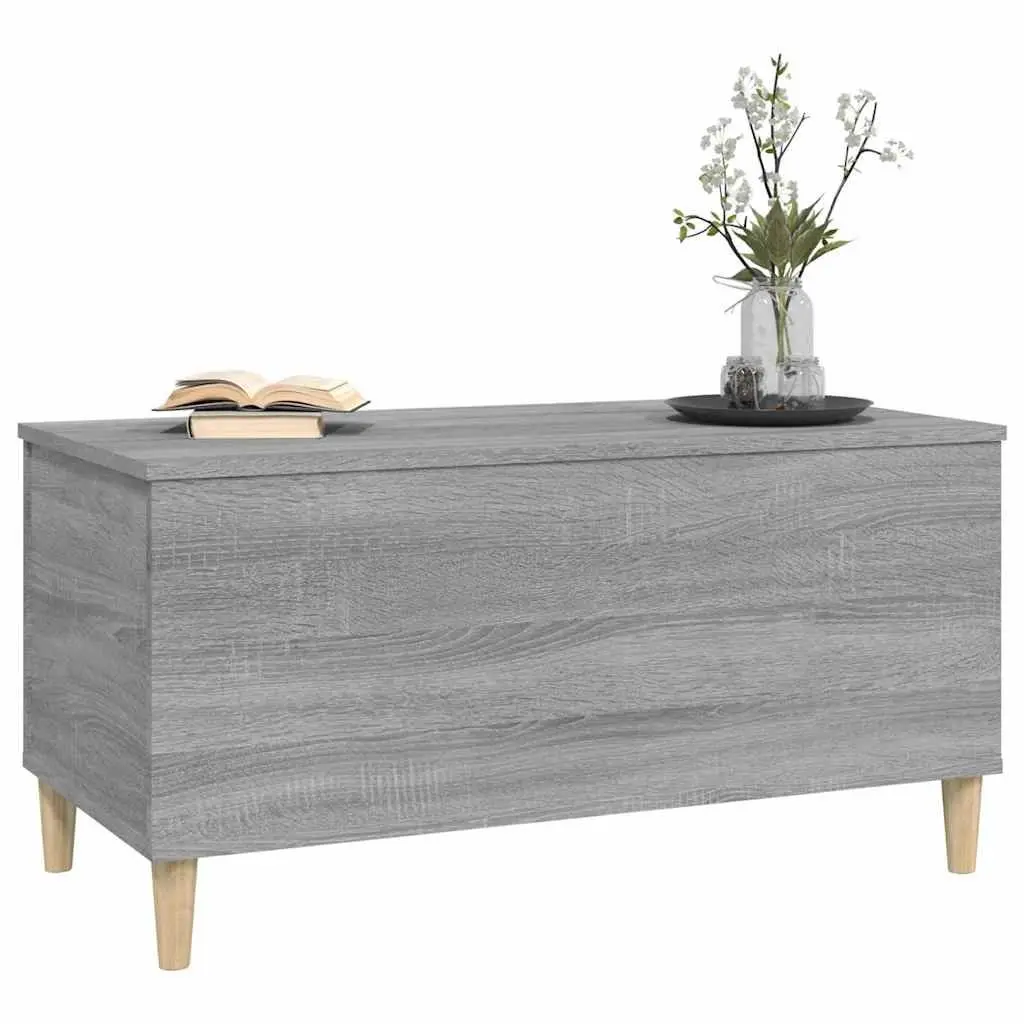 Lift-Top Coffee Table Grey Engineered Wood Storage Compartment 90 x 44.5 x 45 cm