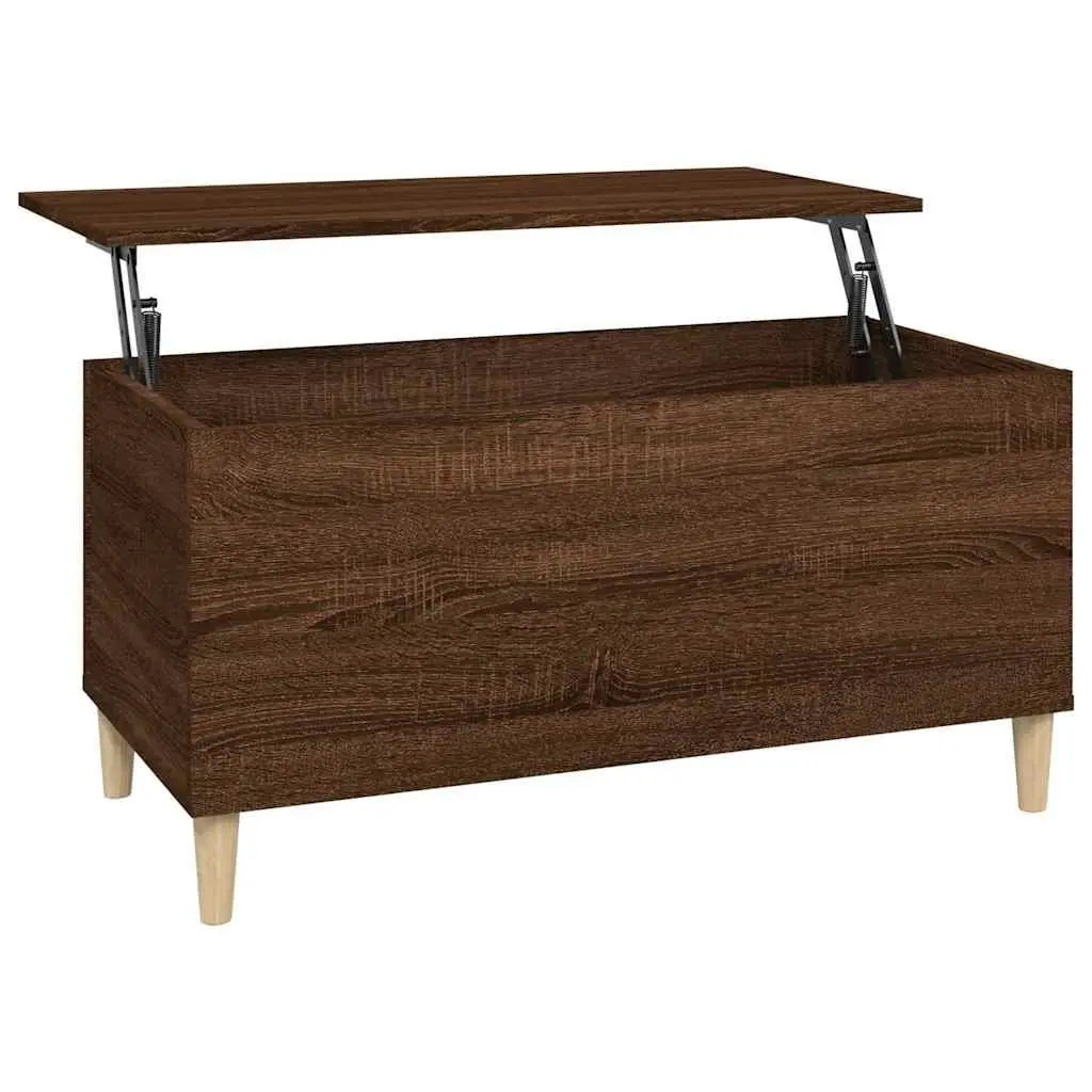 Coffee Table Lift-Top Storage 90x44.5x45cm Brown Oak Engineered Wood