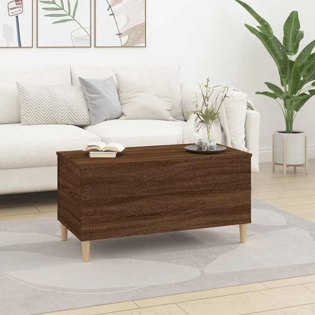 Coffee Table Lift-Top Storage 90x44.5x45cm Brown Oak Engineered Wood