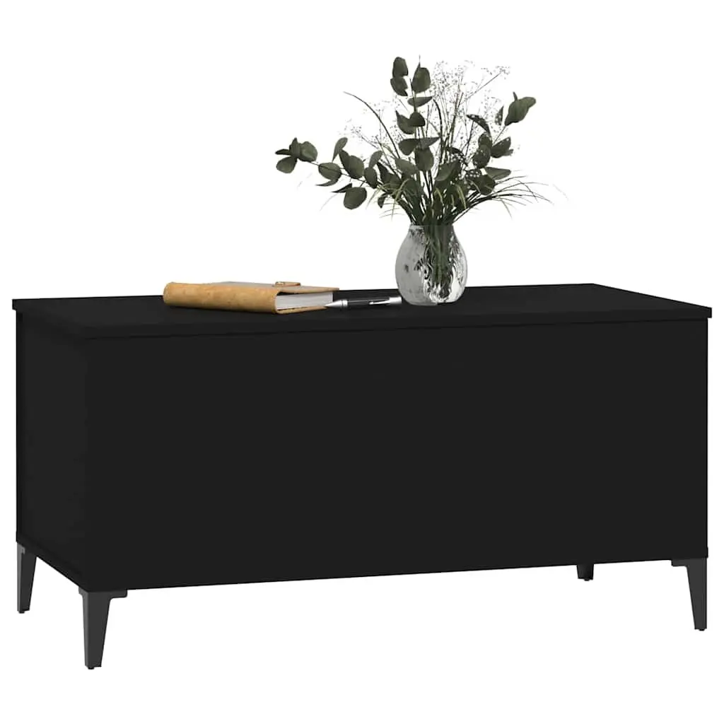 Lift-Top Coffee Table Black Engineered Wood Storage Compartment 90 x 44.5 x 45 cm