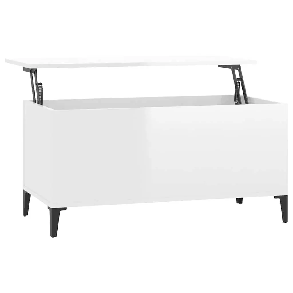 White Coffee Table with Lift-Top Functionality