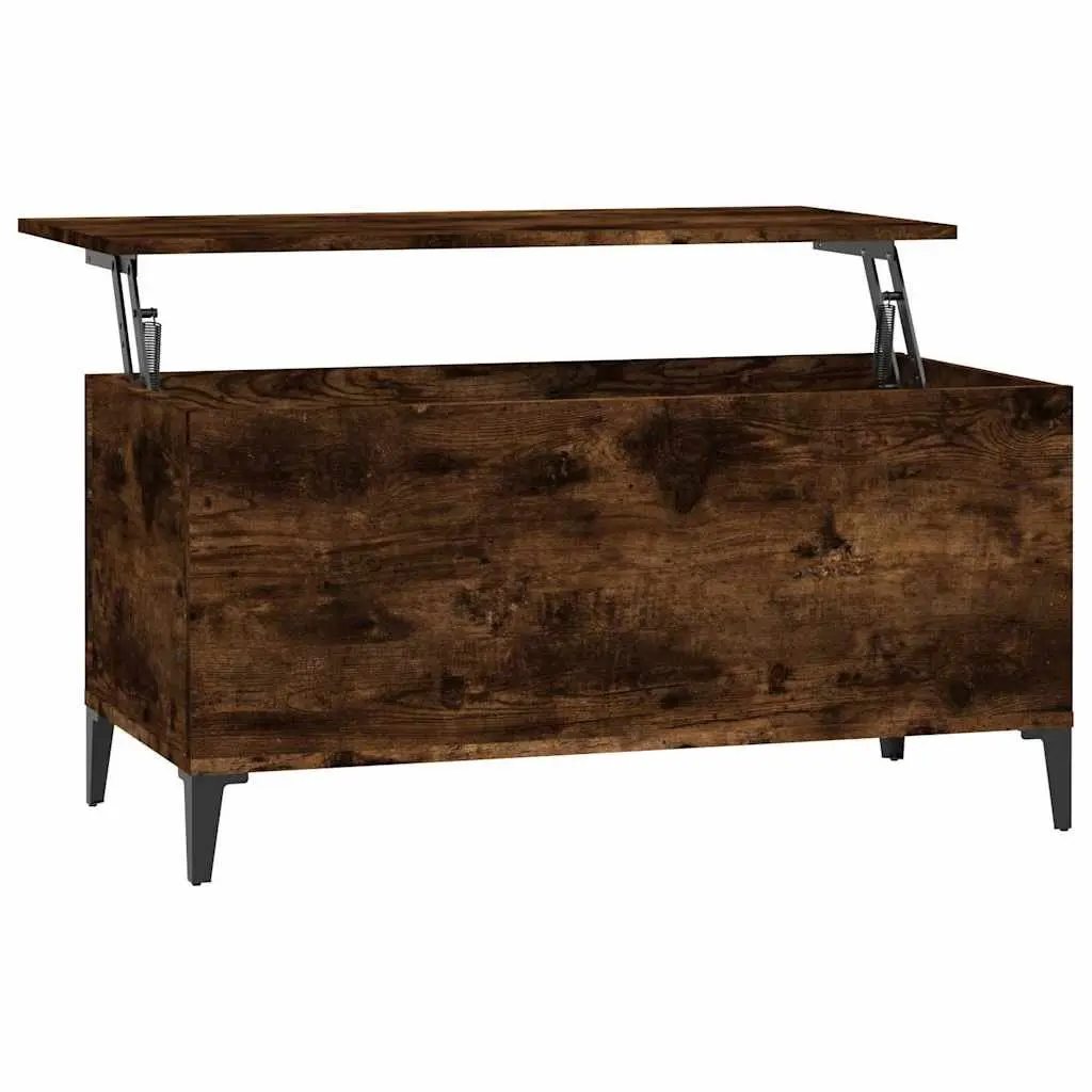 Lift-Top Coffee Table Storage Modern Living Room 90cm Brown Engineered Wood