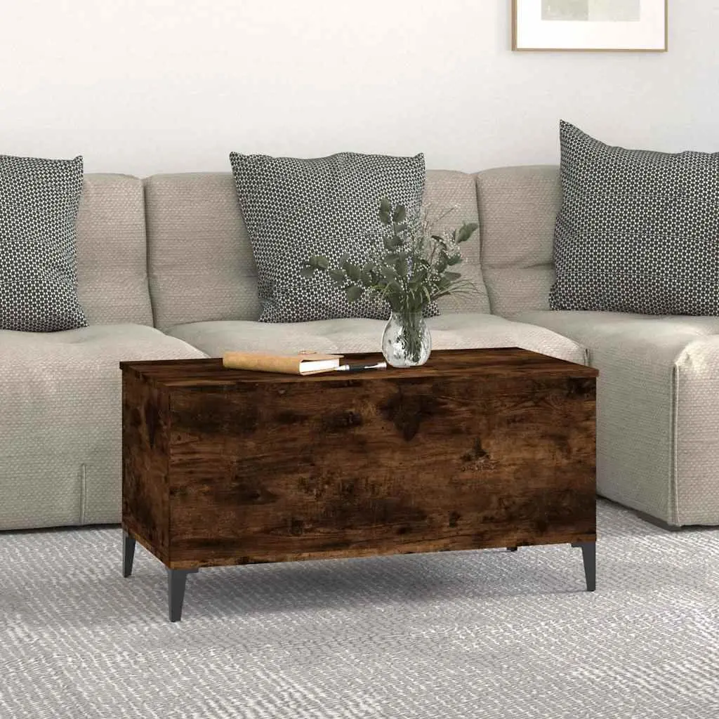 Lift-Top Coffee Table Storage Modern Living Room 90cm Brown Engineered Wood